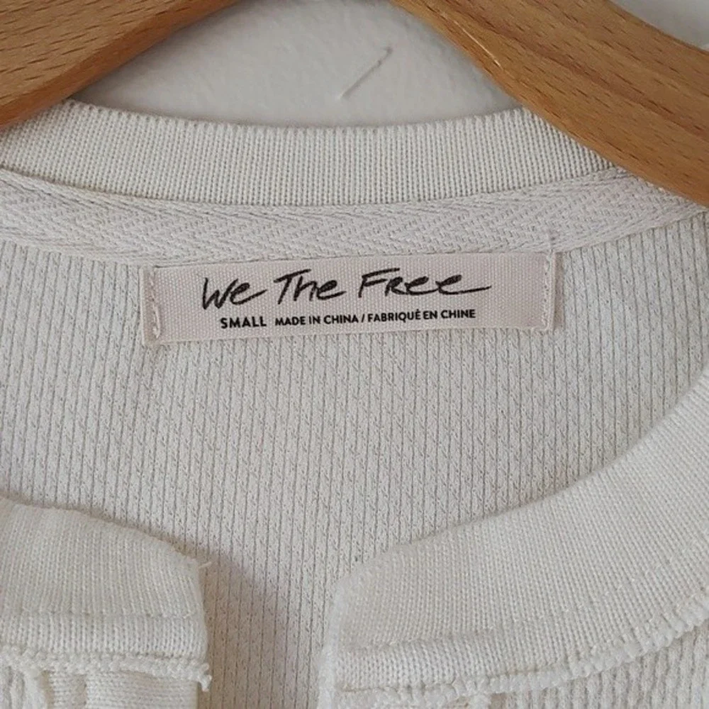 NWT! Free People Mikah Cream Layering Print Detailing Top / Shirt Size Small $78 - Picture 6 of 9